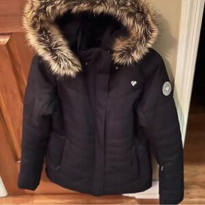 Obermeyer Black Ski Jacket with Faux Fur Hood